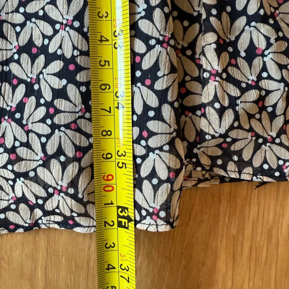 Boden High Neck Smocked Yoke Metallic Dress Sz 8 - Picture 2 of 7